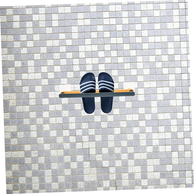 Blue Wall Mounted Telescopic Shoe Rack Space Saving Slipper Organizer for Bathroom Bedroom Entryway - Image 5